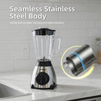 1.5L Multi-Functional Blender with 5 Adjustable Speeds, High-Power Motor, and Stainless Steel Base for Juicing, Ice Crushing, and More