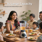 1.5L Multi-Functional Blender with 5 Adjustable Speeds, High-Power Motor, and Stainless Steel Base for Juicing, Ice Crushing, and More