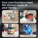 2L Multi-Function Stainless Steel Food Processor - 300W Powerful Meat Grinder & Chopper for Meat, Vegetables, Baby Food & Sauces