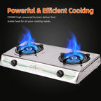 Greenlife Stainless Steel Double Burner Cosmo high-power Burner Electronic gas cooker auto ignition Durable gas stove