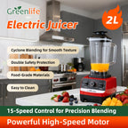 Greenlife Electric Juicer 2L Large Capacity High Speed Blender 2Jars Multi-Function Mixer Stainless steel blades