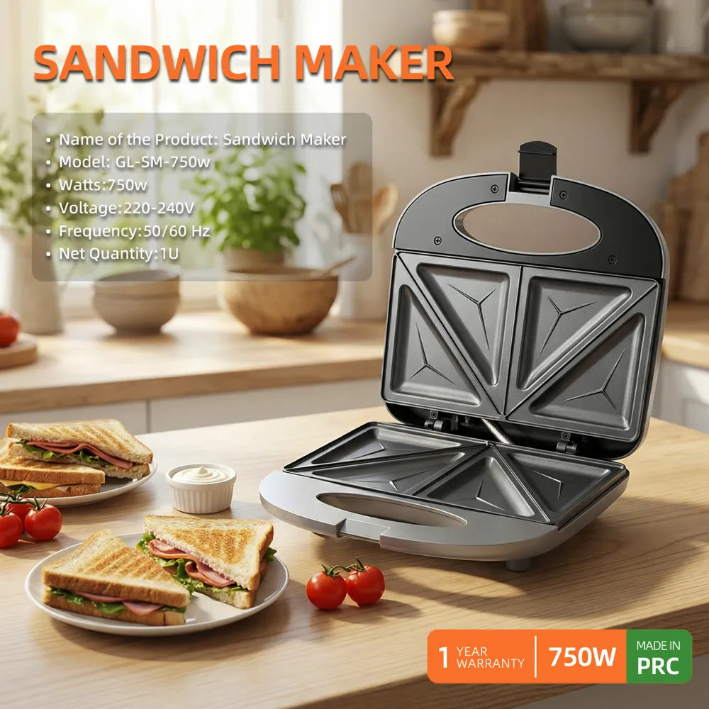 Greenlife Sandwich Maker Toaster Non-Stick plates Oil Free Toasting low fat durable