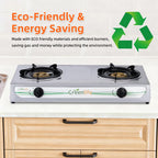 Greenlife Stainless Steel Double Burner Cosmo high-power Burner Electronic gas cooker auto ignition Durable gas stove