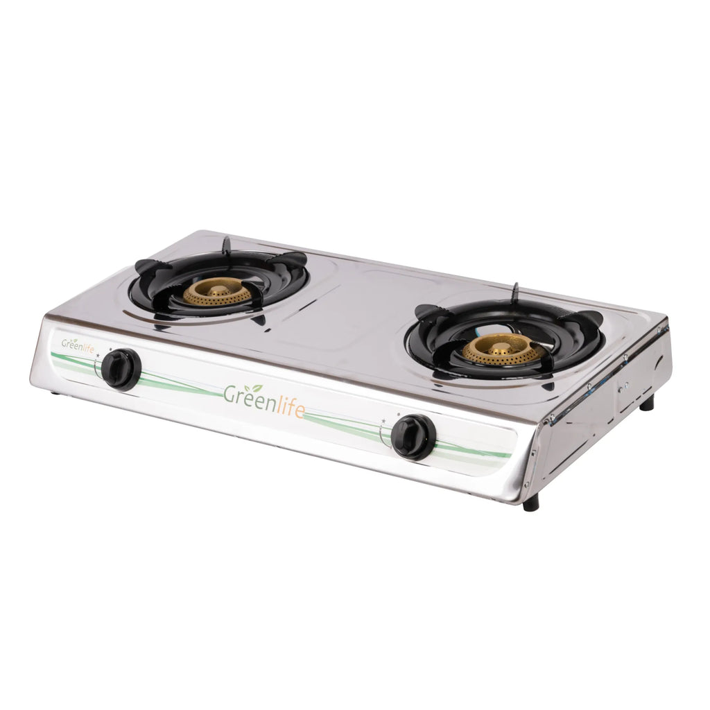 Greenlife Stainless Steel Double Burner Cosmo high-power Burner Electronic gas cooker auto ignition Durable gas stove