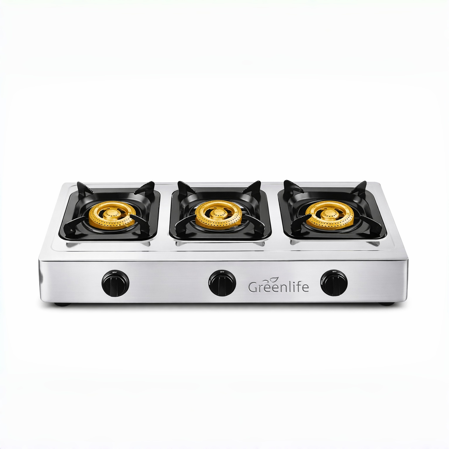 Greenlife Stainless Steel 3 Burner Cosmo high-power Burner Electronic gas cooker auto ignition Durable gas stove