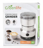 Greenlife Electric Coffee & Spice Grinder 300W | Stainless Steel Blender for Coffee, Nuts, Herbs & Spices