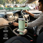 40oz (1200ml) Insulated Stainless Steel Tumbler with Handle – Leak-Proof, Triple-Wall Vacuum Travel Mug for Hot & Cold Drinks, Car Cup Holder Friendly, Sweat-Proof, BPA-Free