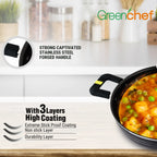Greenchef Kadai 260mm Evok Aluminium Pot Non-stick Pan Multi Fuctions stainless steel 2 Year Warranty