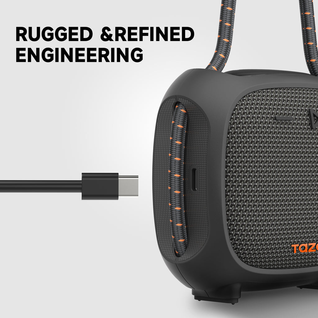 Tazata Golip IX Portable Bluetooth Speaker – 12 Hours Playing Waterproof IPX7 Adjustable lanyard clip