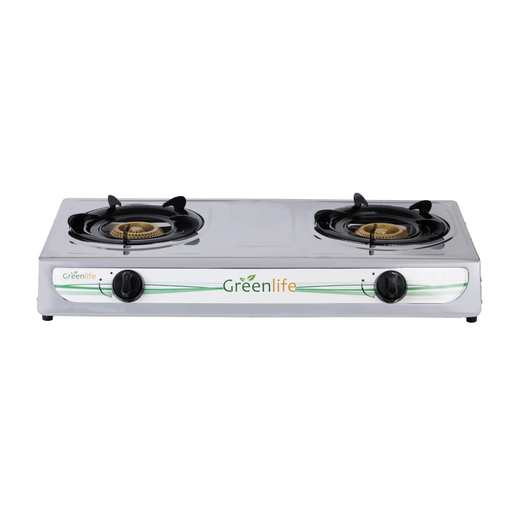 Greenlife Stainless Steel Double Burner Cosmo high-power Burner Electronic gas cooker auto ignition Durable gas stove
