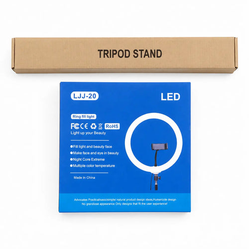 26CM LED Ring Fill Light with Phone Holder & Tripod Stand – Adjustable Beauty Light for Live Streaming, Photography & Video