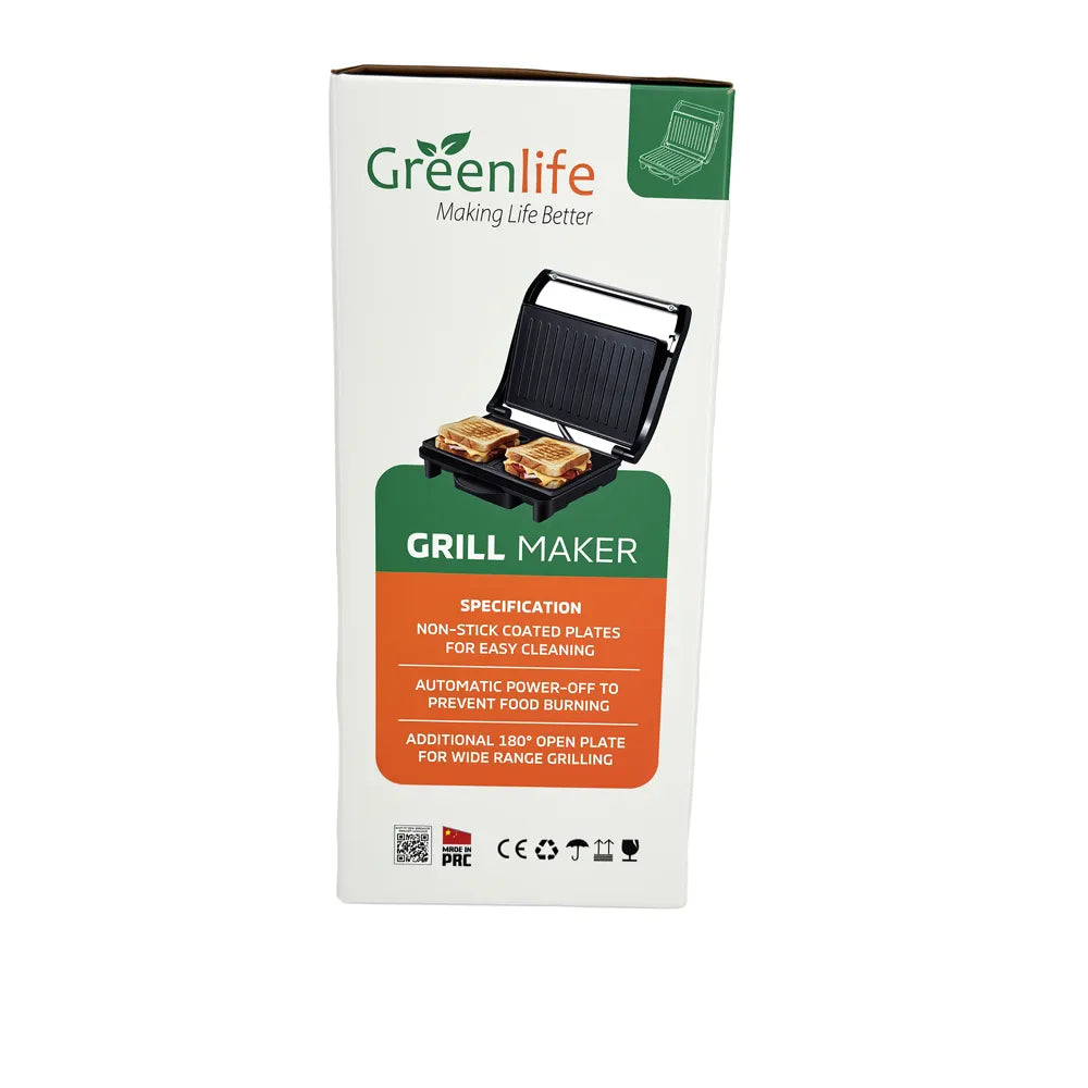 Greenlife Grill Toaster Maker & Sandwich Maker with overheat safety protection Multi function panini maker non stick easy cleaning