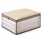 Nattyea foldable blanket storage bag with clear window and zipper
