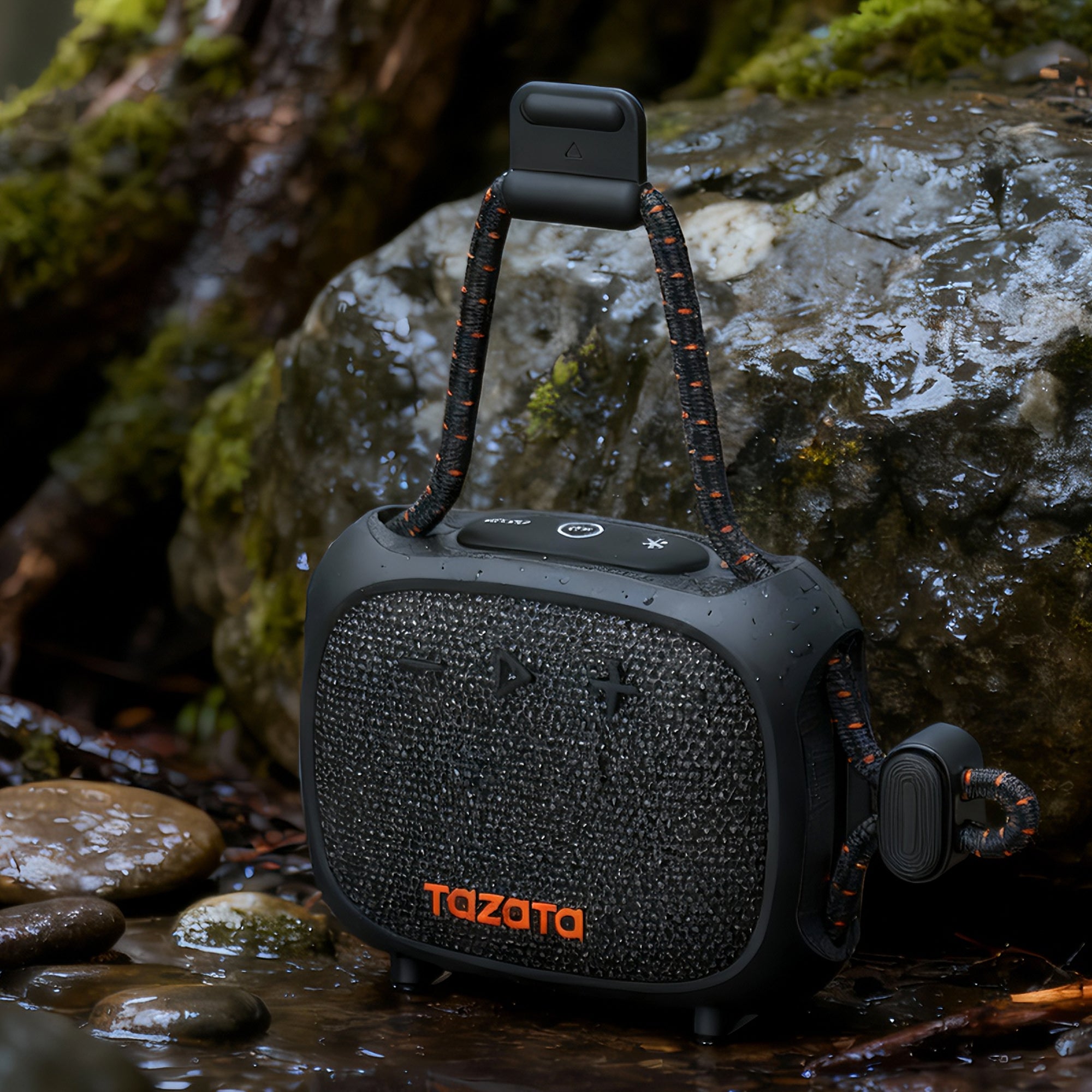 Tazata Golip IX Portable Bluetooth Speaker – 12 Hours Playing Waterproof IPX7 Adjustable lanyard clip