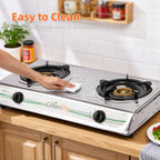 Greenlife Stainless Steel Double Burner Cosmo high-power Burner Electronic gas cooker auto ignition Durable gas stove