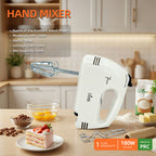 Greenlife180W Powerful Motor Hand Mixer 7-Speed Control Stainless Steel Beaters & Dough Hooks Multi-Function