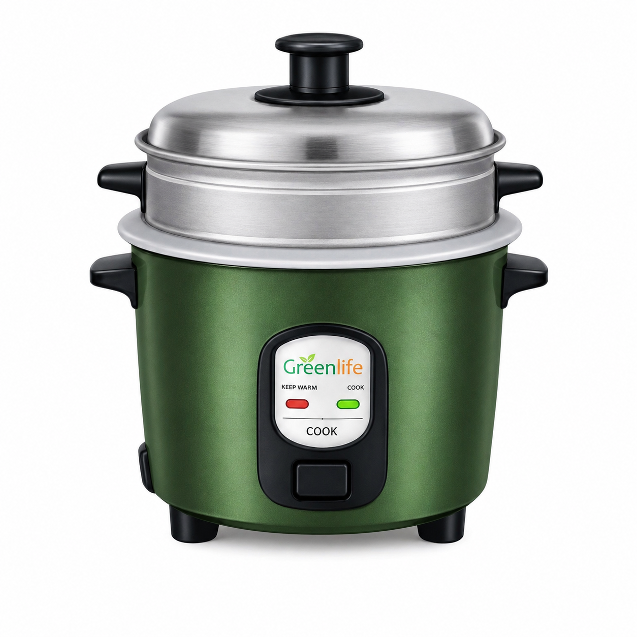 GreenLife 1.0L Automatic Electric Cooker - Compact 400W Rice Cooker with Keep-Warm Mode & Triple Safety System (5-Cup Capacity)