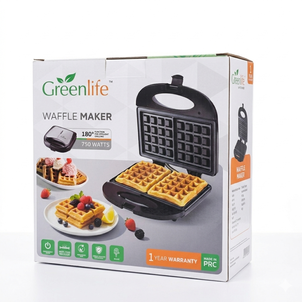 Greenlife 750W Electric Waffle Maker