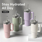 40oz (1200ml) Insulated Stainless Steel Tumbler with Handle & Straw | Leak-Proof Vacuum Travel Mug for Hot & Cold Drinks