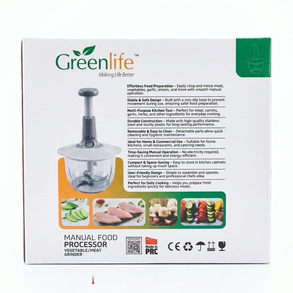 Greenlife 1.5L plastic  multi function food chopper manual vegetable meat grinder