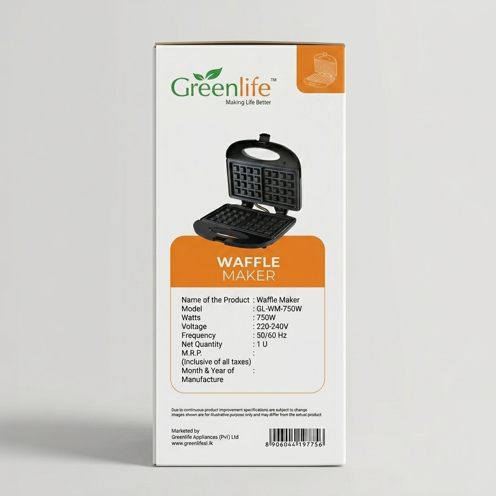 Greenlife 750W Electric Waffle Maker