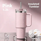 40oz (1200ml) Insulated Stainless Steel Tumbler with Handle & Straw | Leak-Proof Vacuum Travel Mug for Hot & Cold Drinks