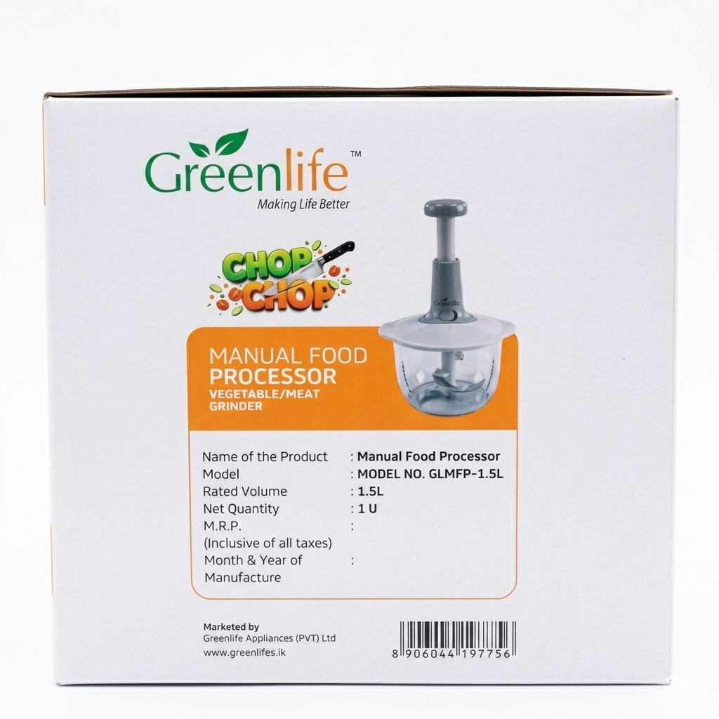 Greenlife 1.5L plastic  multi function food chopper manual vegetable meat grinder