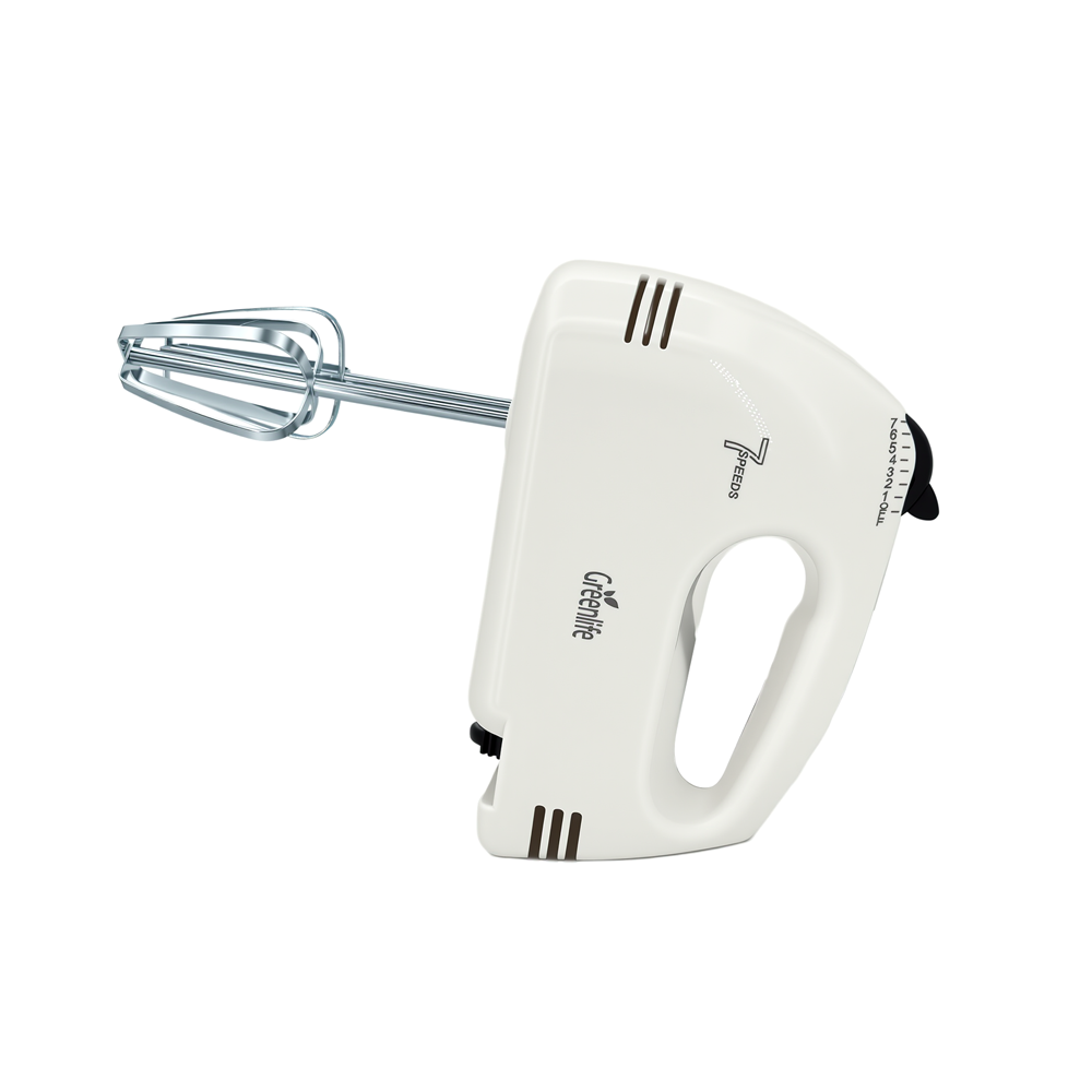 Greenlife180W Powerful Motor Hand Mixer 7-Speed Control Stainless Steel Beaters & Dough Hooks Multi-Function