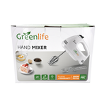 Greenlife180W Powerful Motor Hand Mixer 7-Speed Control Stainless Steel Beaters & Dough Hooks Multi-Function