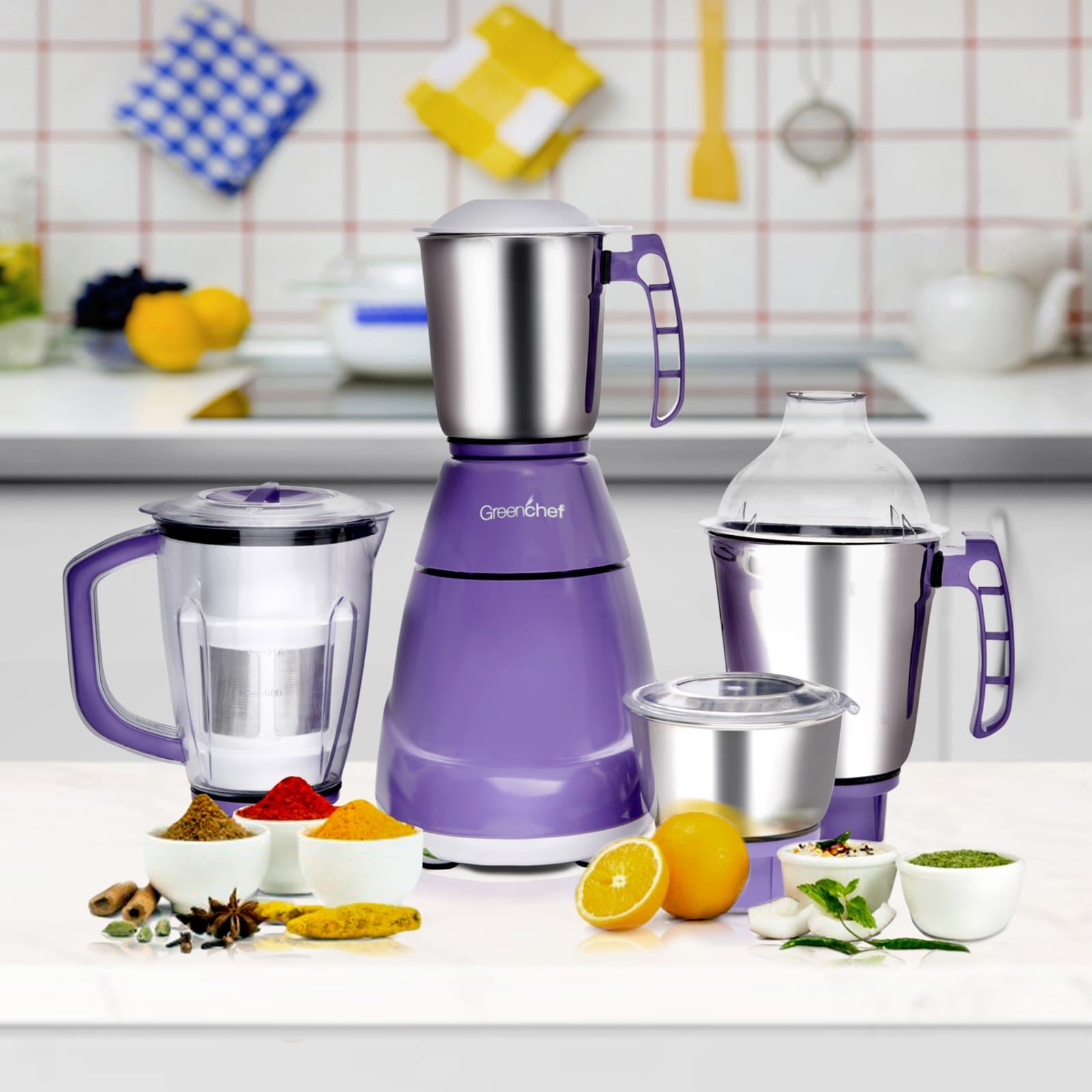 Greenchef Mixer Grinder Mercury Plus 1HP stainless steel 4Jars powerful motor fast blender