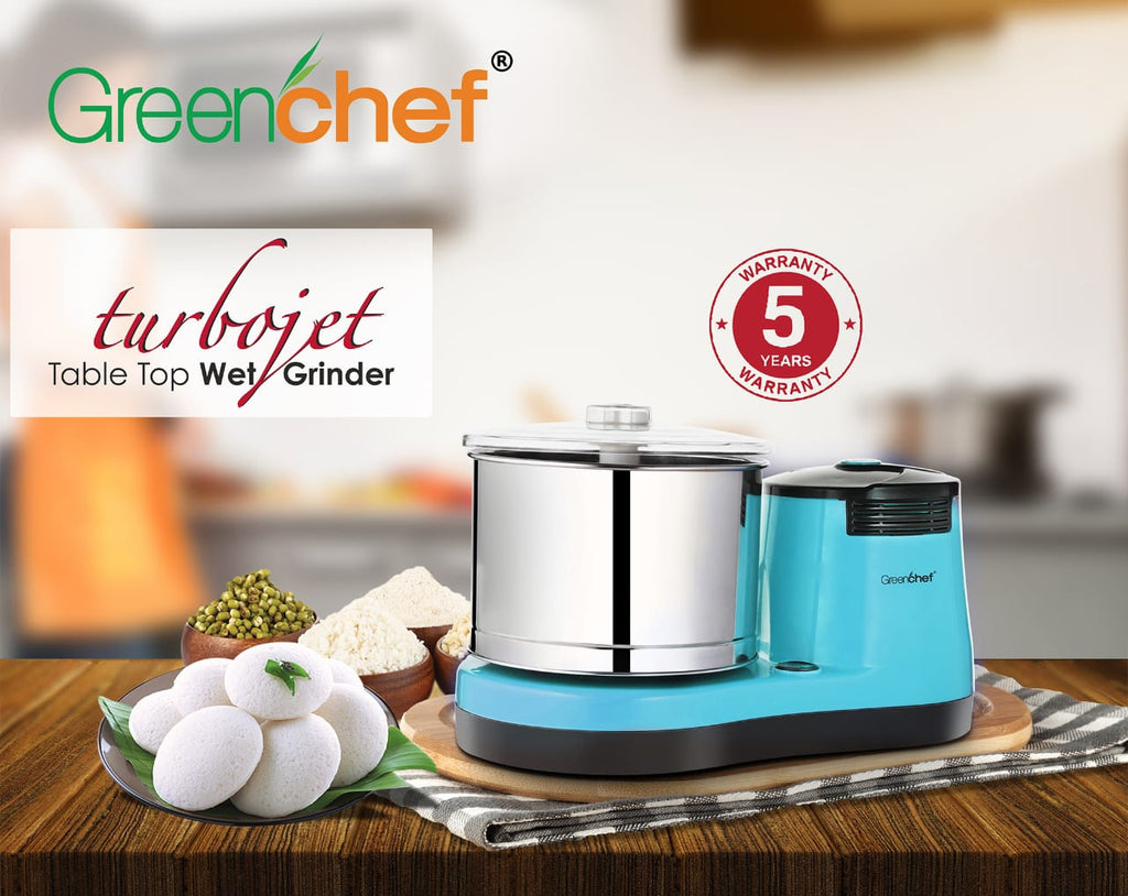 Greenchef 2L Table Top Wet Grinder - Heavy-Duty Motor with Stainless Steel Drum