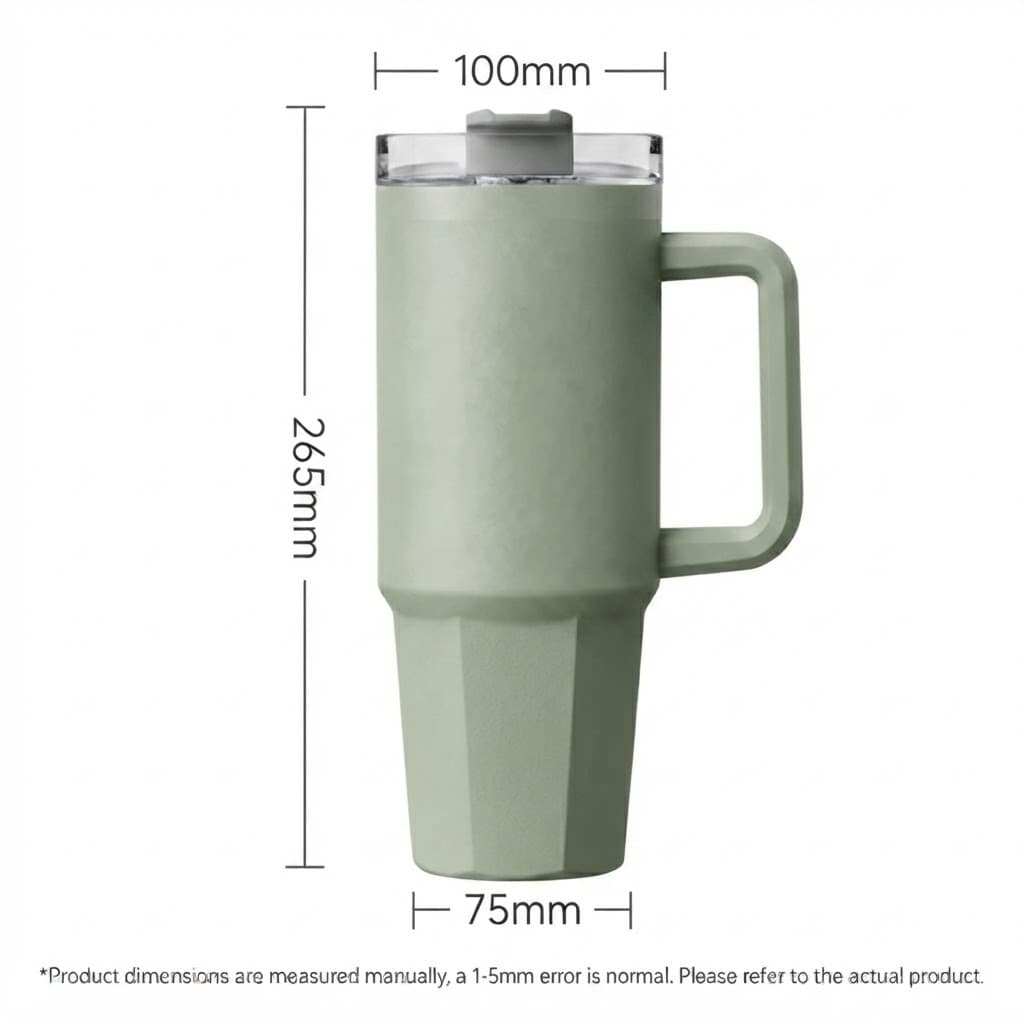 40oz (1200ml) Insulated Stainless Steel Tumbler with Handle & Straw | Leak-Proof Vacuum Travel Mug for Hot & Cold Drinks