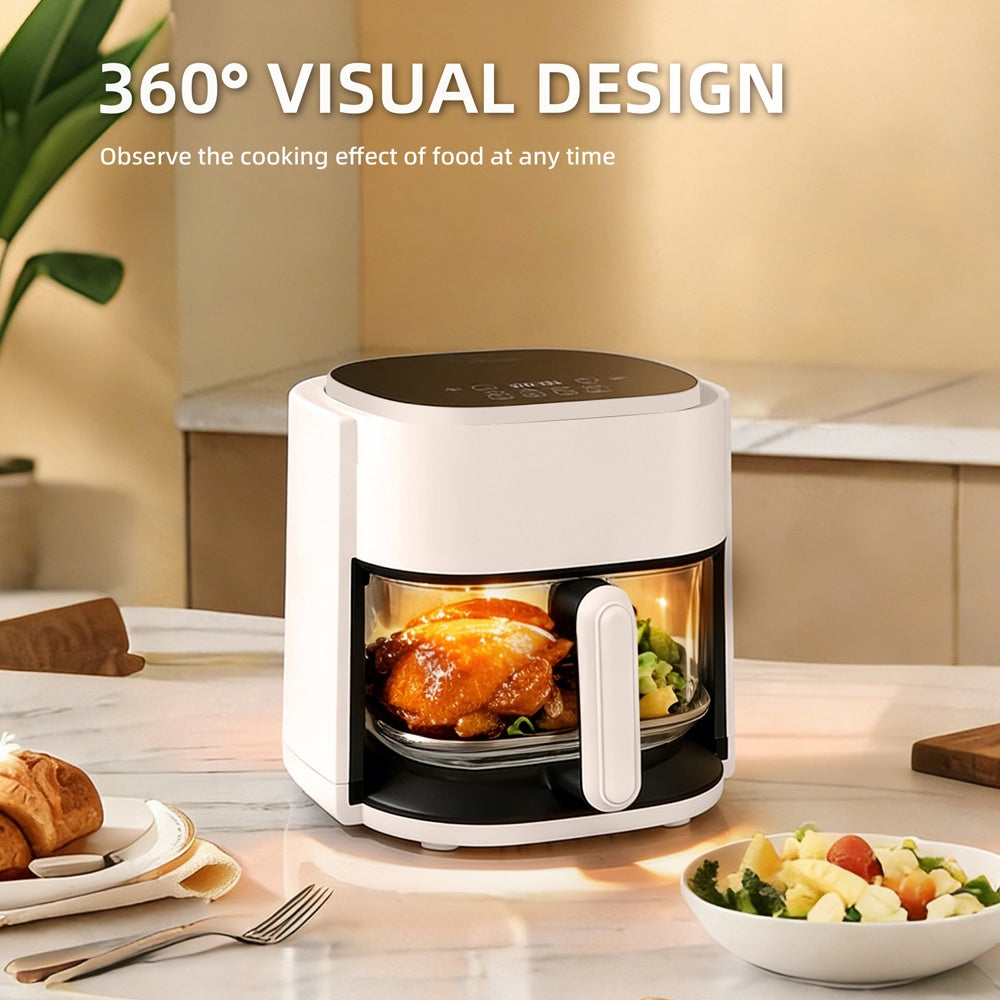 4.5L Smart Touch Multi-Function Air Fryer with Glass Pot Oil Free Cooking, High-Speed & Time-Saving