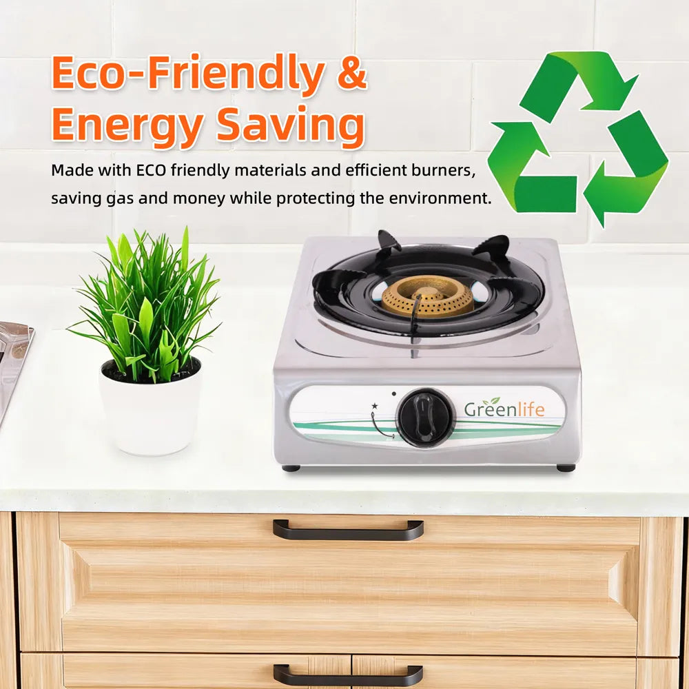 Greenlife Stainless Steel Single Burner high-power Cosmo Burner Auto ignition LPG gas stove Easy cleaning gas cooker