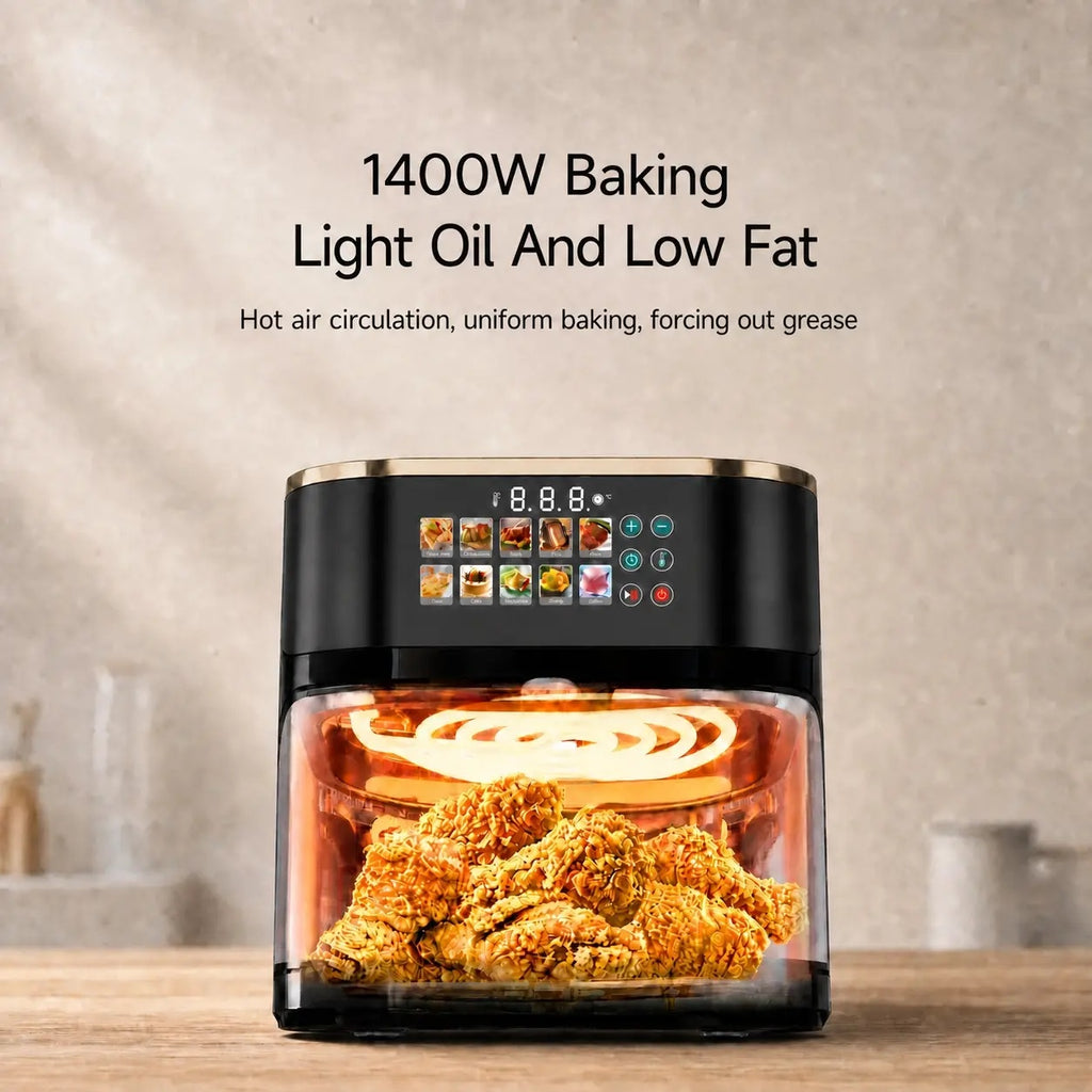 Merlot Yum 10L Large Capacity Visual Air Fryer with 12 Preset Menus & Touch Control