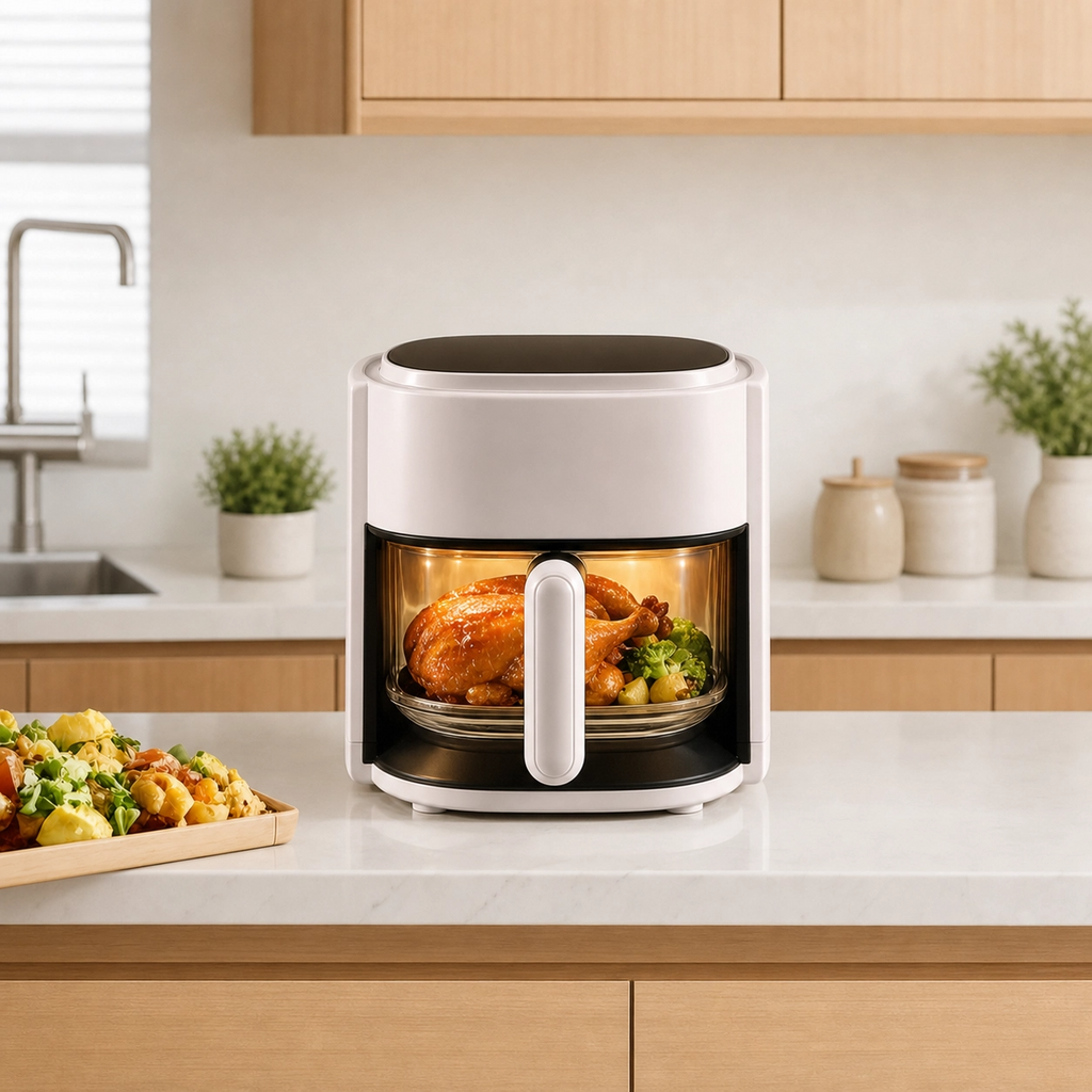 4.5L Smart Touch Multi-Function Air Fryer with Glass Pot Oil Free Cooking, High-Speed & Time-Saving