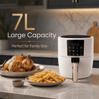 Silver Crest 7L Digital Air Fryer 1300W | Large Capacity Oil-Free Air Fryer with Touch Screen, Non-Stick Basket & Adjustable Temperature, 220V