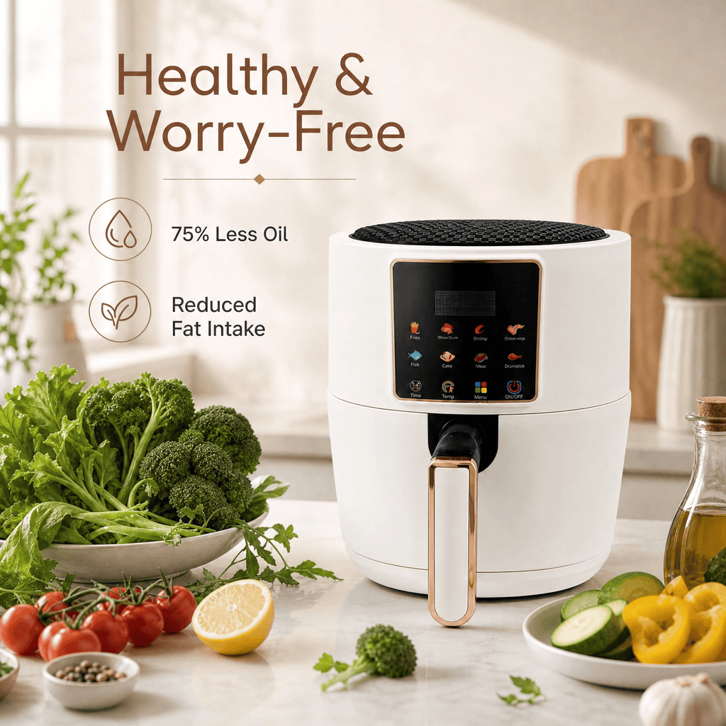 Silver Crest 7L Digital Air Fryer 1300W | Large Capacity Oil-Free Air Fryer with Touch Screen, Non-Stick Basket & Adjustable Temperature, 220V