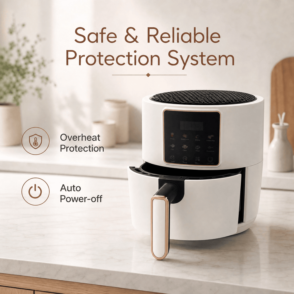 Silver Crest 7L Digital Air Fryer 1300W | Large Capacity Oil-Free Air Fryer with Touch Screen, Non-Stick Basket & Adjustable Temperature, 220V