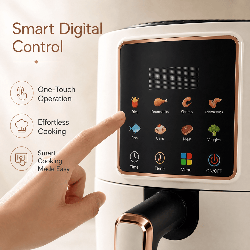 Silver Crest 7L Digital Air Fryer 1300W | Large Capacity Oil-Free Air Fryer with Touch Screen, Non-Stick Basket & Adjustable Temperature, 220V