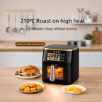 Merlot Yum 10L Large Capacity Visual Air Fryer with 12 Preset Menus & Touch Control