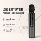 Wireless Bluetooth Karaoke Microphone with Built-in Dual Speakers, Portable Handheld Mic for Live Streaming, Singing & Recording
