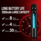Wireless Bluetooth Karaoke Microphone with Built-in Dual Speakers, Portable Handheld Mic for Live Streaming, Singing & Recording