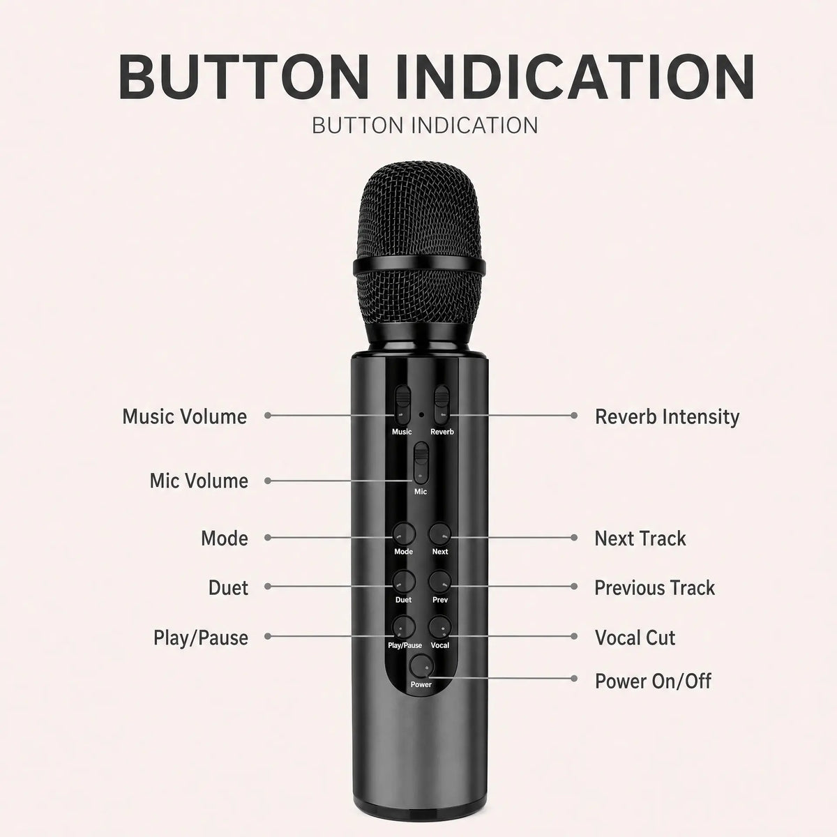 Wireless Bluetooth karaoke microphone with built-in dual speakers - product image 2