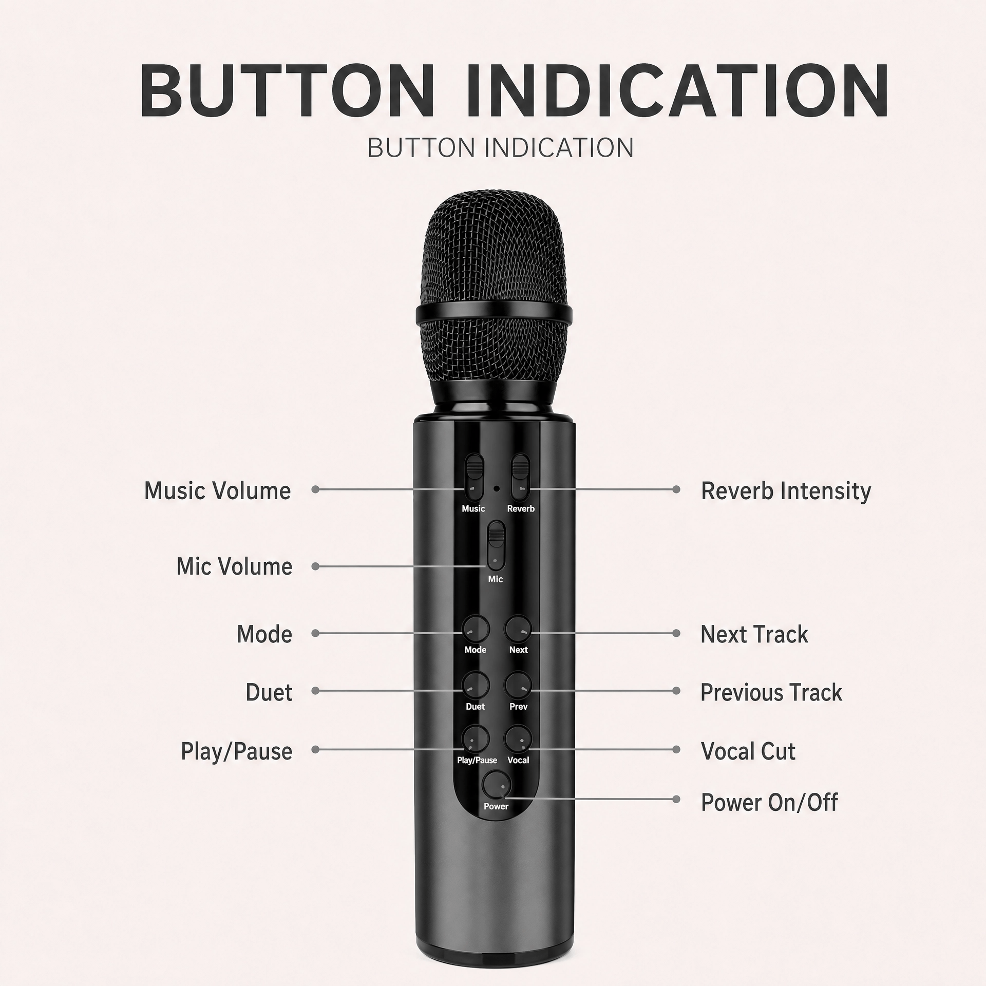 Wireless Bluetooth Karaoke Microphone with Built-in Dual Speakers, Portable Handheld Mic for Live Streaming, Singing & Recording