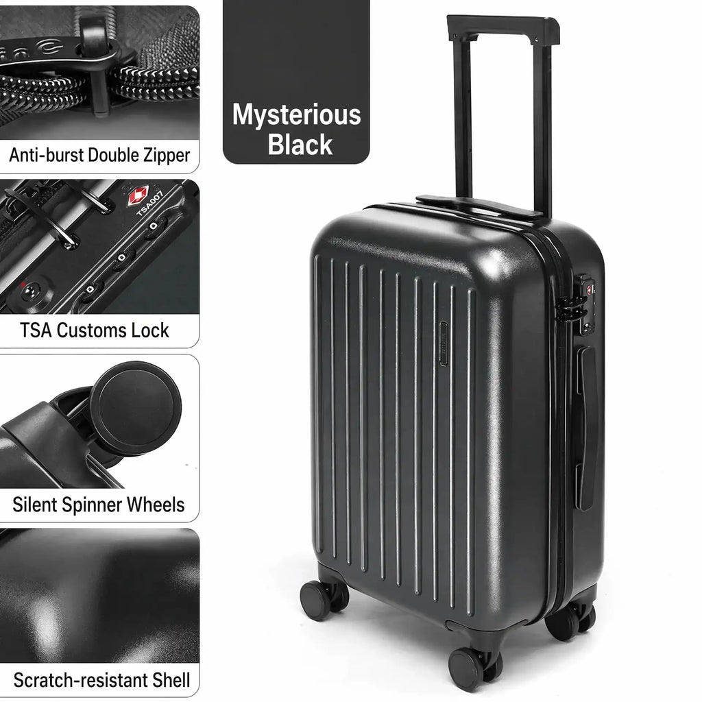 GoinC Primeval Forest Series Lightweight Triple-Layer Bayer PC Hard Shell Spinner Luggage with TSA Customs Lock