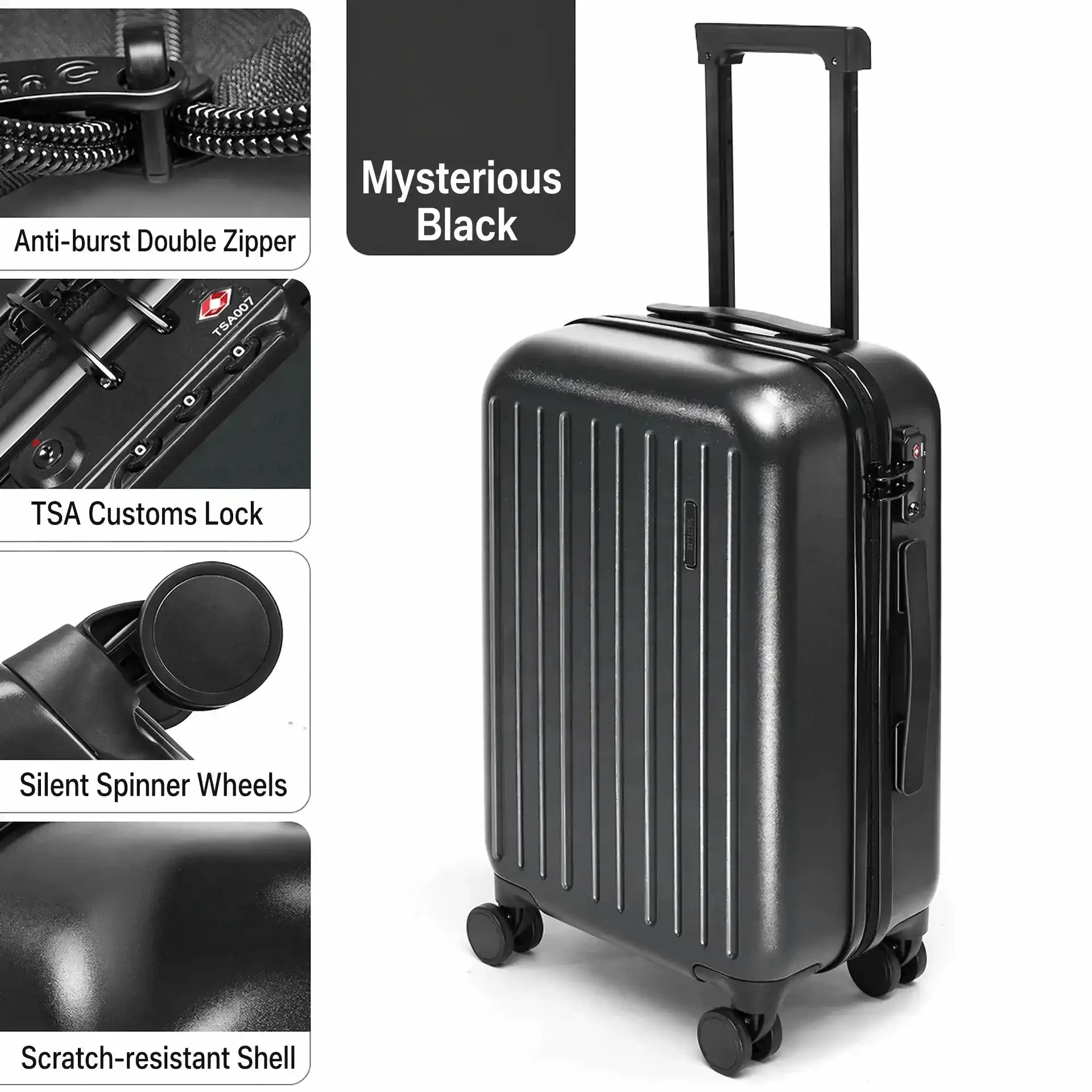 GoinC Primeval Forest Series Lightweight Triple-Layer Bayer PC Hard Shell Spinner Luggage with TSA Customs Lock