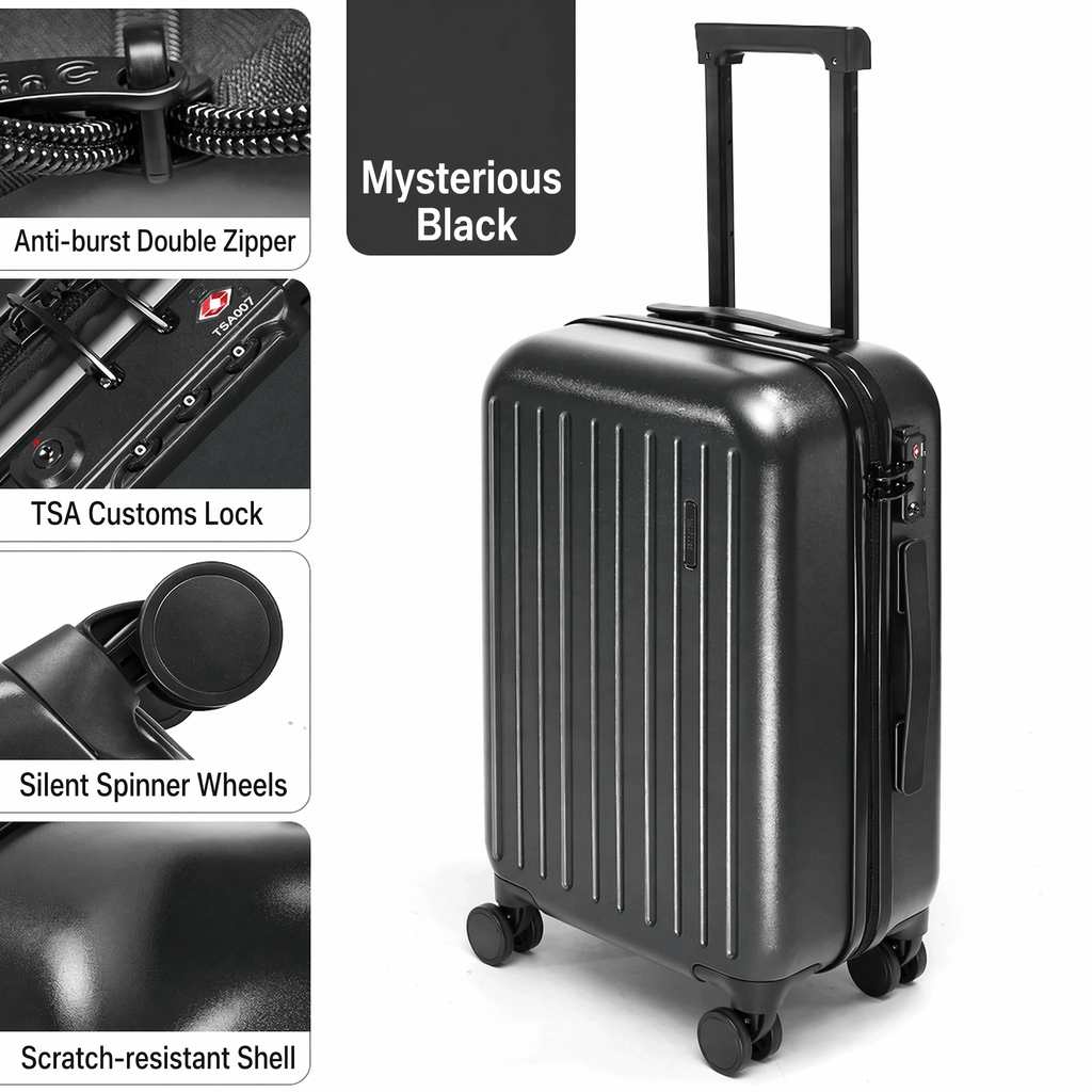 GoinC Primeval Forest Series Lightweight Triple-Layer Bayer PC Hard Shell Spinner Luggage with TSA Customs Lock