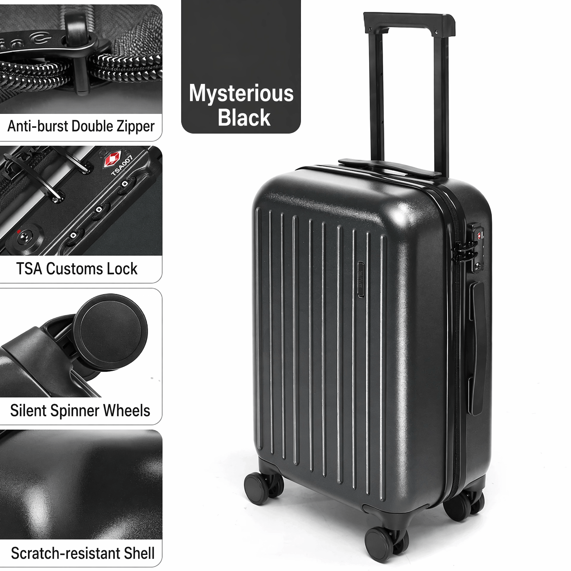 GoinC Primeval Forest Series Lightweight Triple-Layer Bayer PC Hard Shell Spinner Luggage with TSA Customs Lock