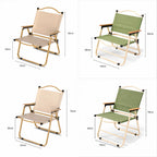 Wood Grain Folding Camping Chair with Beech Wood Armrest, Portable & No Assembly Outdoor Chair